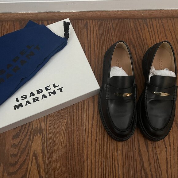 Isabel Marant Frezza Chunky Loafers Black Size 40 New in Box - Picture 2 of 8